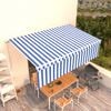 vidaXL Manual Retractable Awning with Blind 5x3m Blue&White