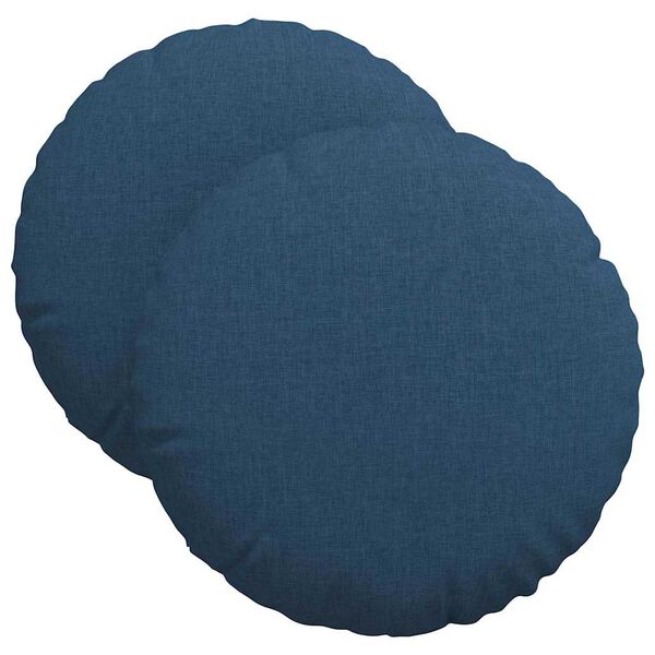 vidaXL Seat Cushions 2 pcs Blue &Oslash;40 x 13 cm Fabric