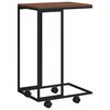 vidaXL Side Table with Wheels Black 40x30x63.5 cm Engineered Wood