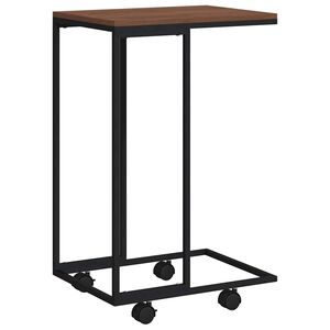 vidaXL Side Table with Wheels Black 40x30x63.5 cm Engineered Wood