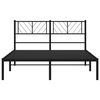 vidaXL Metal Bed Frame without Mattress with Headboard Black 140x190cm