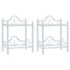 vidaXL Bedside Tables 2pcs Steel and Tempered Glass 45x30.5x60cm White