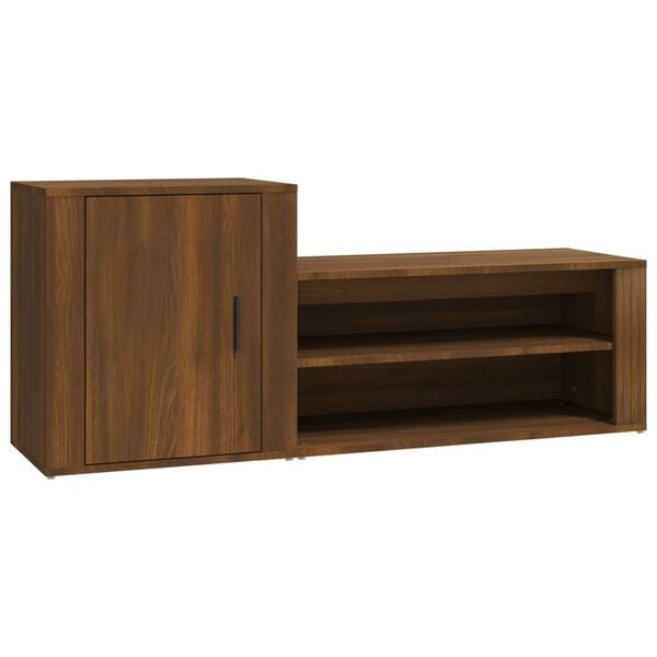vidaXL Shoe Cabinet Brown Oak 130x35x54 cm Engineered Wood
