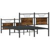 vidaXL Bed Frame without Mattress Smoked Oak 120x190 cm Small Double Engineered Wood