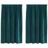 vidaXL Blackout Curtains 2 pcs Dark Green 140 x 140 cm Velvet
