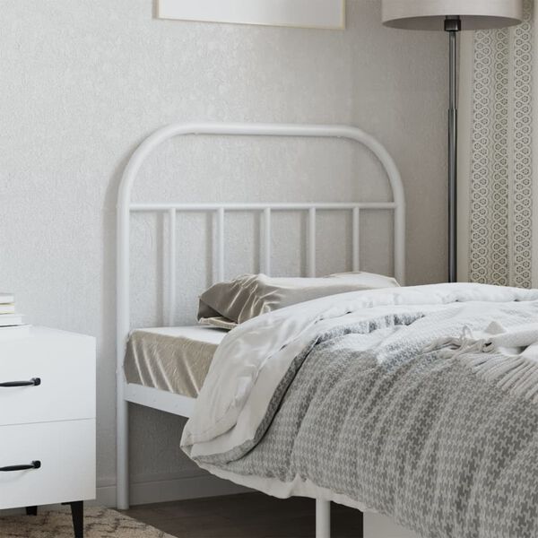 vidaXL Metal Headboard White 80 cm