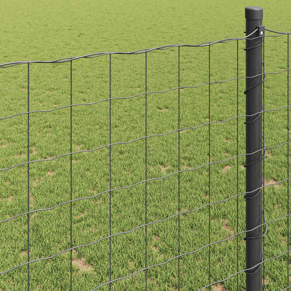 vidaXL Euro Fence Grey 0.6 x 25 m PVC-coated iron