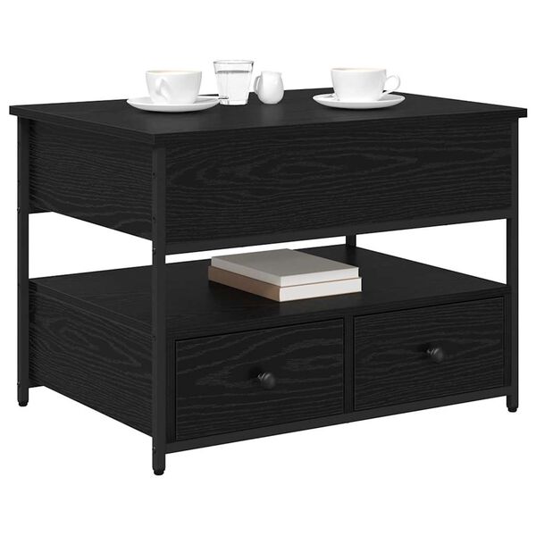 vidaXL Coffee Table Black Oak 70 x 50 x 54.5 cm Engineered Wood