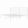 vidaXL Metal Bed Frame without Mattress with Headboard White 120x190cm