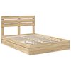 vidaXL Storage Bed with Drawer Sonoma Oak 140 x 190 cm Engineered Wood