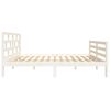 vidaXL Bed Frame without Mattress White Solid Wood 120x200 cm (810426+814185)