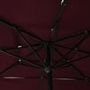 vidaXL 3-Tier Garden Parasol with Aluminium Pole Bordeaux Red 2.5x2.5 m