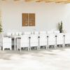 vidaXL Garden Dining Set with Cushions with Cushion 17 pcs White PP