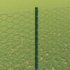 vidaXL Fence with Post Green 1.4 x 10 m Steel and PVC