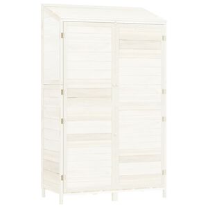 vidaXL Garden Shed White 102x52x174.5 cm Solid Wood Fir