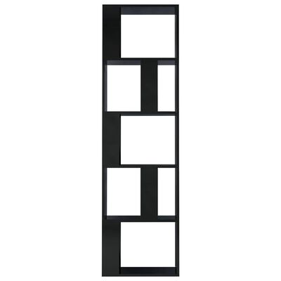 vidaXL Book Cabinet/Room Divider High Gloss Black 45x24x159 cm Engineered Wood
