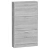 vidaXL Shoe Cabinet Grey Sonoma 59x17x108 cm Engineered Wood