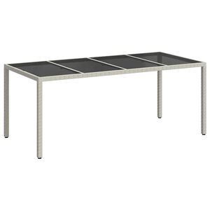vidaXL Garden Table White 190 x 90 x 75 cm Poly Rattan