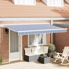 vidaXL Retractable Awning Blue and White 350 x 200 cm