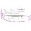 vidaXL Metal Bed Frame without Mattress with Headboard Black 160x200cm