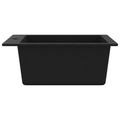vidaXL Overmount Kitchen Sink Single Basin Granite Black