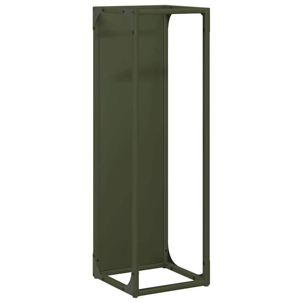 vidaXL Firewood Rack Olive Green 25x25x80 cm Cold-rolled steel
