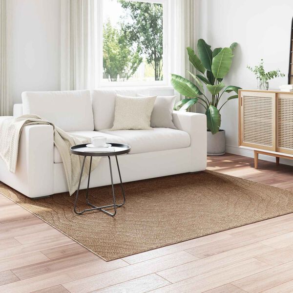 vidaXL Area Rugs Moire Square Natural 120 x 120 cm