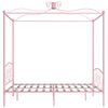 vidaXL Canopy Bed Frame without Mattress Pink Metal 160x200 cm