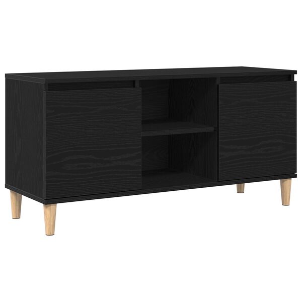 vidaXL TV Cabinet Black Oak 102 x 35 x 50 cm Engineered Wood