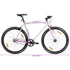vidaXL Fixed Gear Bike White and Black 700c 51 cm