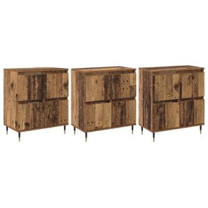 vidaXL Storage Cabinet 3 pcs Old Wood 60 x 35 x 70 cm