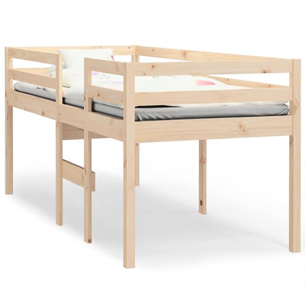 vidaXL High Sleeper Bed without Mattress 90x200 cm Solid Wood Pine