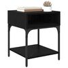 vidaXL Bedside Table 2 pcs Black Oak 40 x 40 x 50 cm Engineered Wood