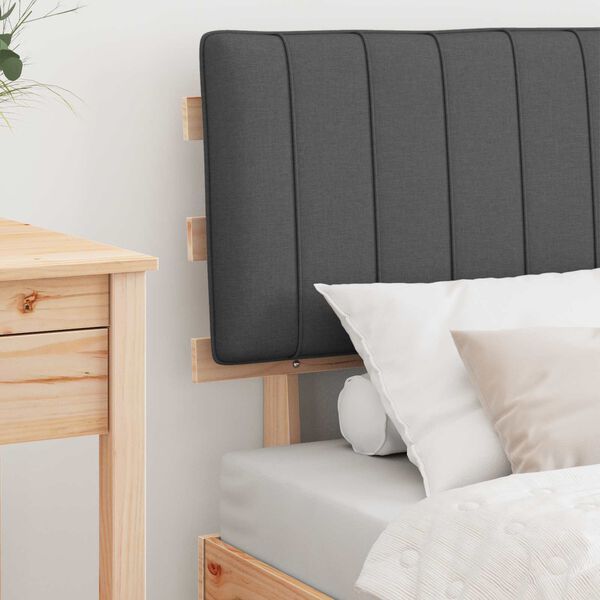 vidaXL Bed Frame with Upholstered Headboard Dark Grey 75 x 190 cm