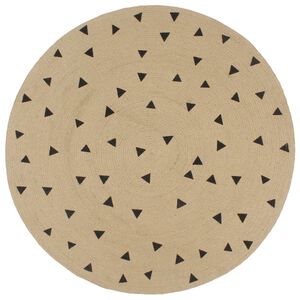 vidaXL Handmade Rug Jute with Triangle Print 150 cm