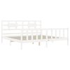 vidaXL Bed Frame without Mattress White Super King Size Solid Wood Pine