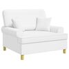 vidaXL XXL Armchair with Cushions White Fabric