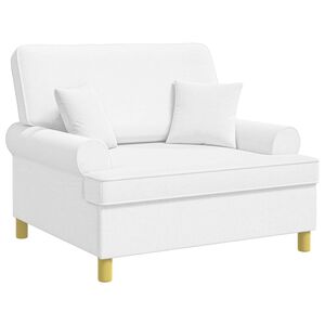 vidaXL XXL Armchair with Cushions White Fabric