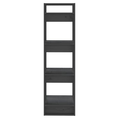 vidaXL Book Cabinet/Room Divider Grey 41x35x125 cm Solid Wood Pine