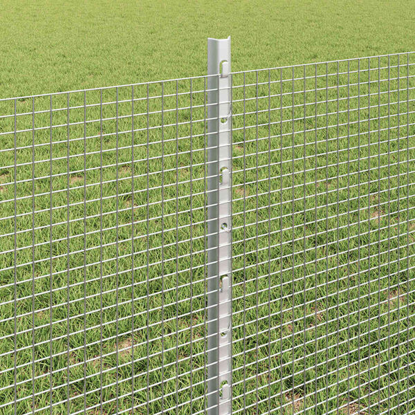 vidaXL Fence with Post Silver 0.6 x 10 m Steel