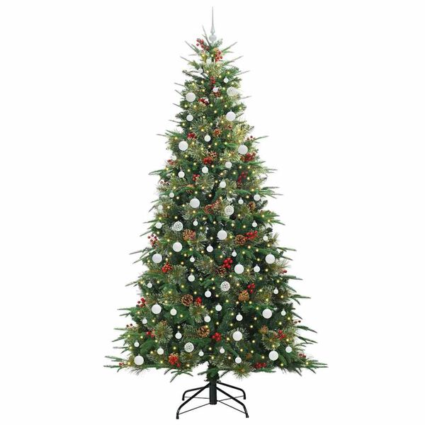 vidaXL Artificial Hinged Christmas Tree Green 240 cm PE and PVC