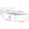 vidaXL Bed Frame without Mattress with LED Lights Concrete Grey 90x190 cm Single