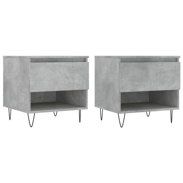 vidaXL Coffee Tables 2 pcs Concrete Grey 50x46x50 cm Engineered Wood