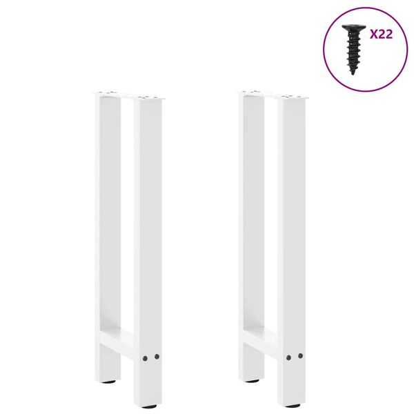 vidaXL Console Table Legs White 2 pcs 38x(72-73) cm Steel