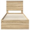 vidaXL Bed Frame with Headboard Sonoma Oak 90 x 190 cm Engineered Wood