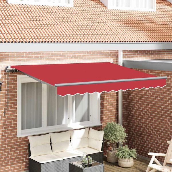 vidaXL Retractable Awning Red 350 x 200 cm Fabric