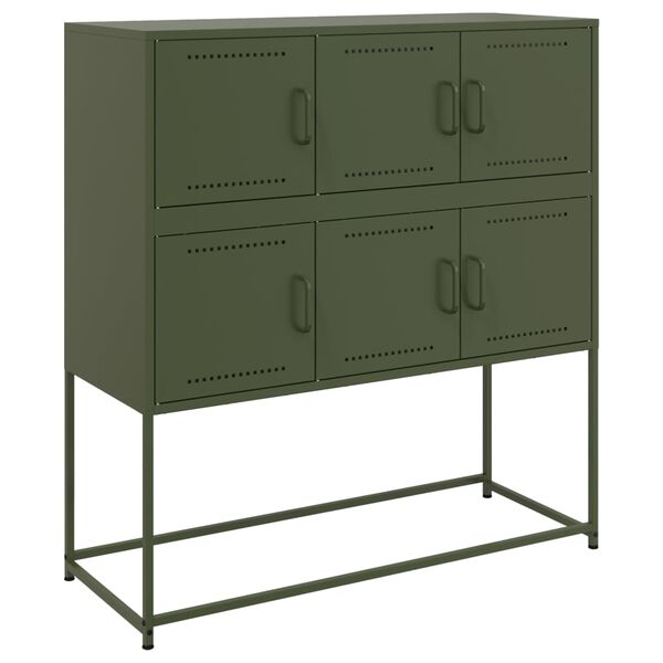 vidaXL Sideboard Olive Green 100.5x39x107 cm Steel