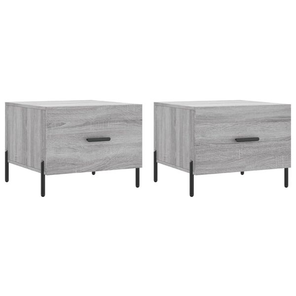 vidaXL Coffee Tables 2 pcs Grey Sonoma 50x50x40 cm Engineered Wood