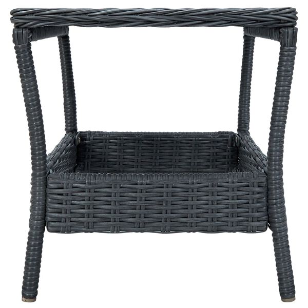 vidaXL Garden Table Dark Grey 45x45x46.5 cm Poly Rattan