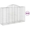 vidaXL Arched Gabion Baskets 10 pcs 200x50x120/140 cm Galvanised Iron